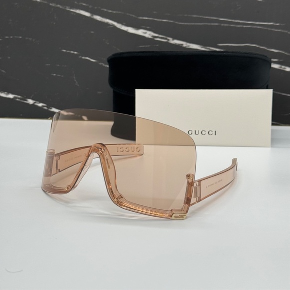 NEW GG1631S 010 GUCCI SUNGLASSES SHIELD CREAM EYEWEAR GUCCI MASK EYEWEAR main image 8